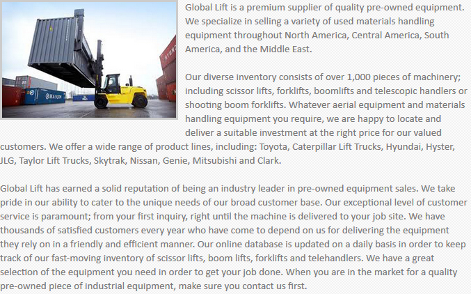Global Lift Equipment Carlsbad